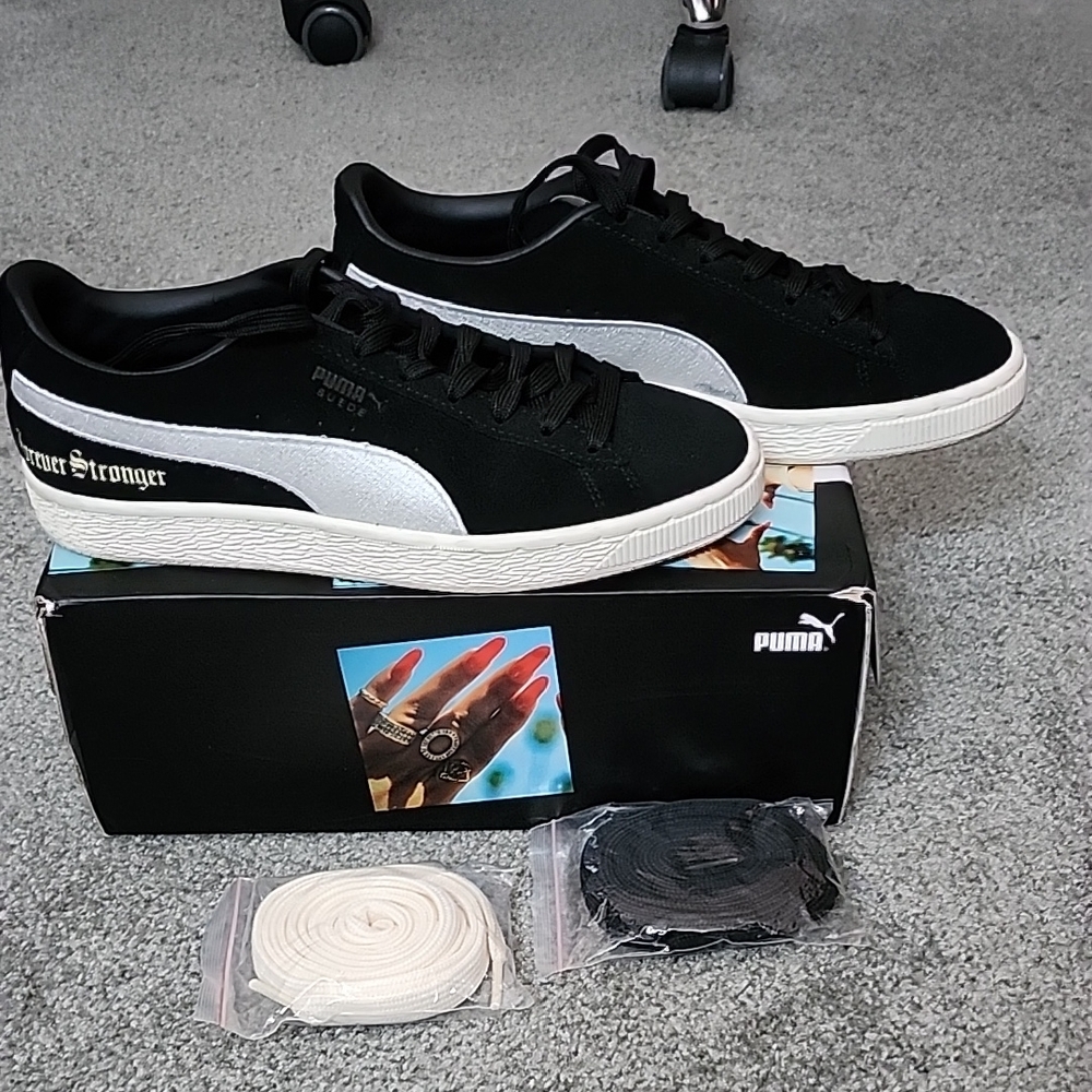 Puma Black and Silver Sneakers